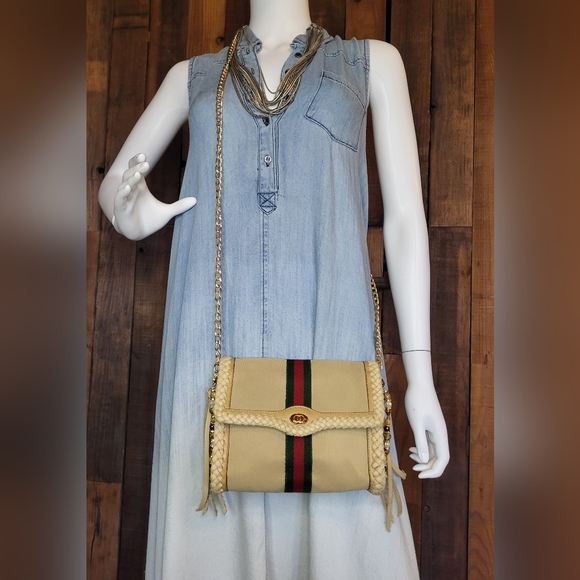 Gucci Sherry line bag braided louis vuitton fringe revamped upcycled - Picture 8 of 15